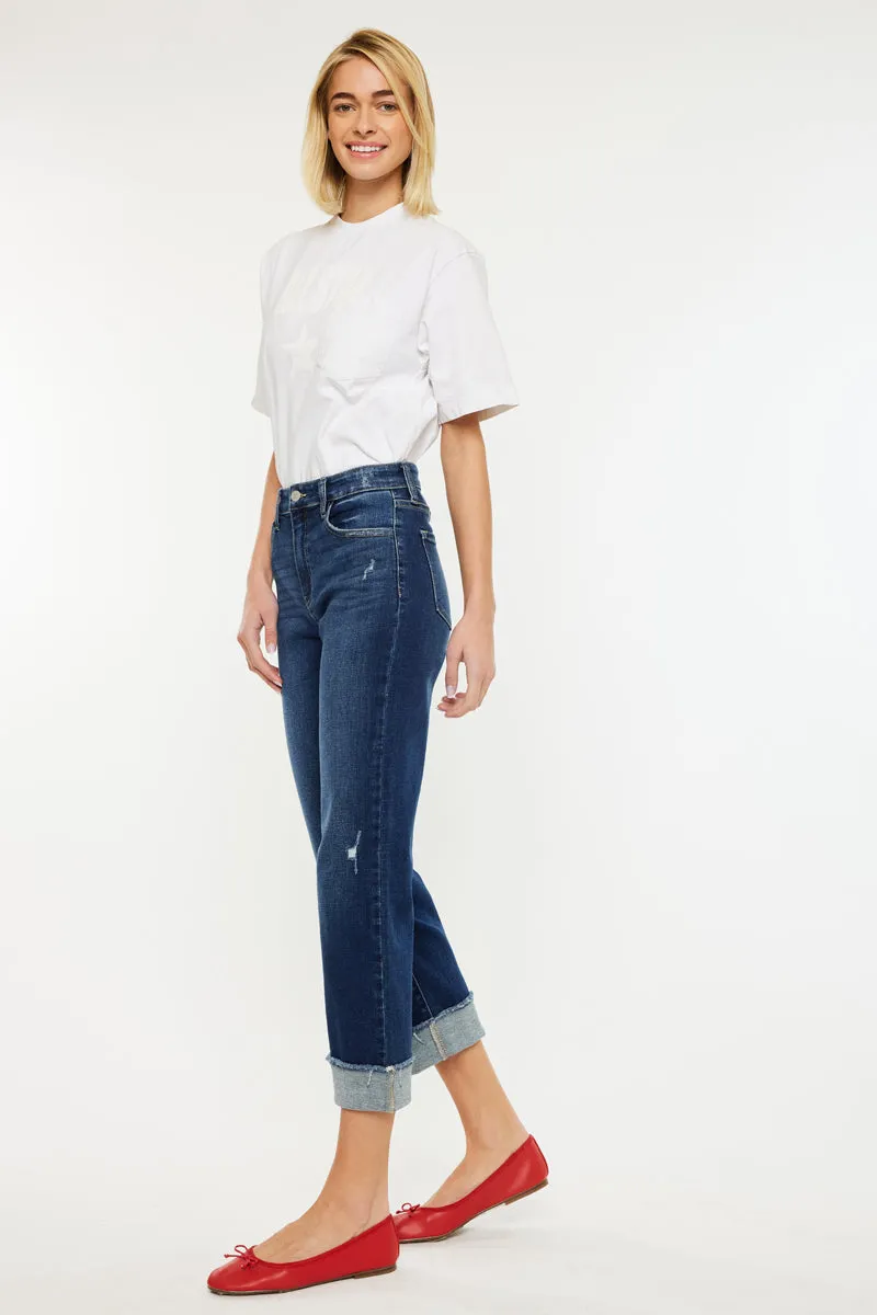 Irma Essentials High Rise Crop Straight Leg Jeans sold by Kan Can product image thumbnail 5