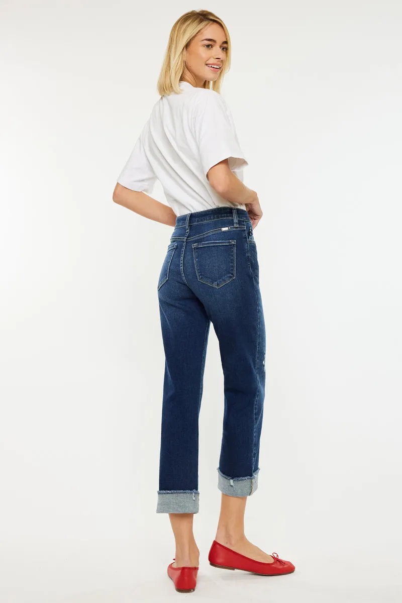 Irma Essentials High Rise Crop Straight Leg Jeans sold by Kan Can product image thumbnail 2