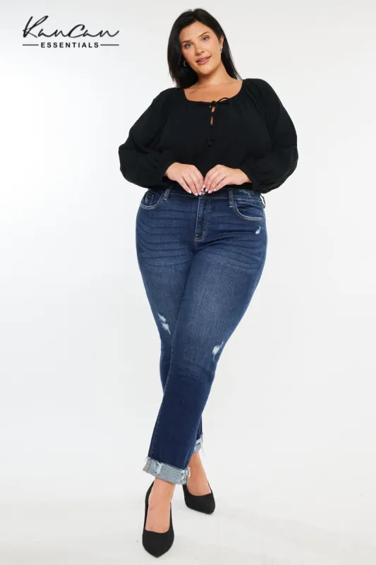 Emely Essentials Mid Rise Slim Straight (Plus Size) made by Kan Can