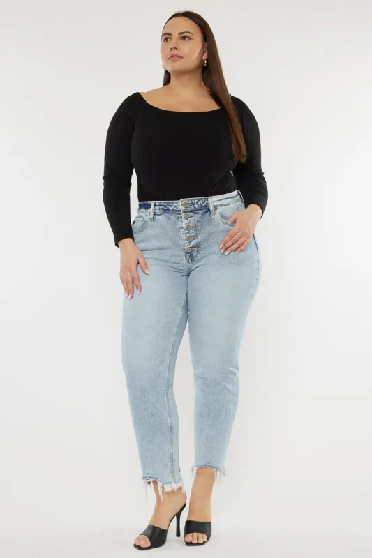Mapel High Rise Slim Straight (Plus Size) made by Kan Can