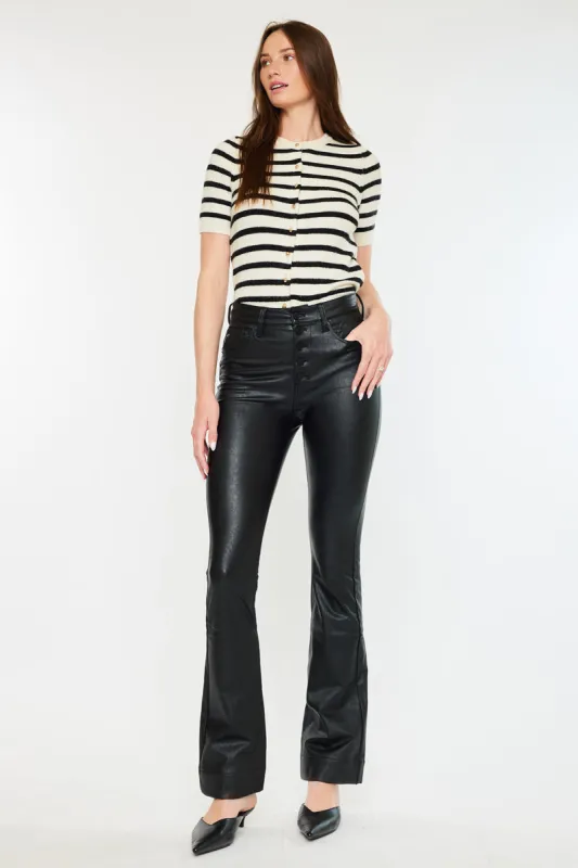 Joan High Rise Faux Leather Bootcut made by Kan Can