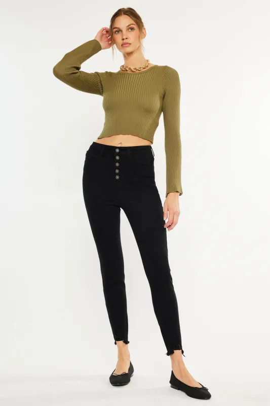 Gris High Rise Super Skinny made by Kan Can