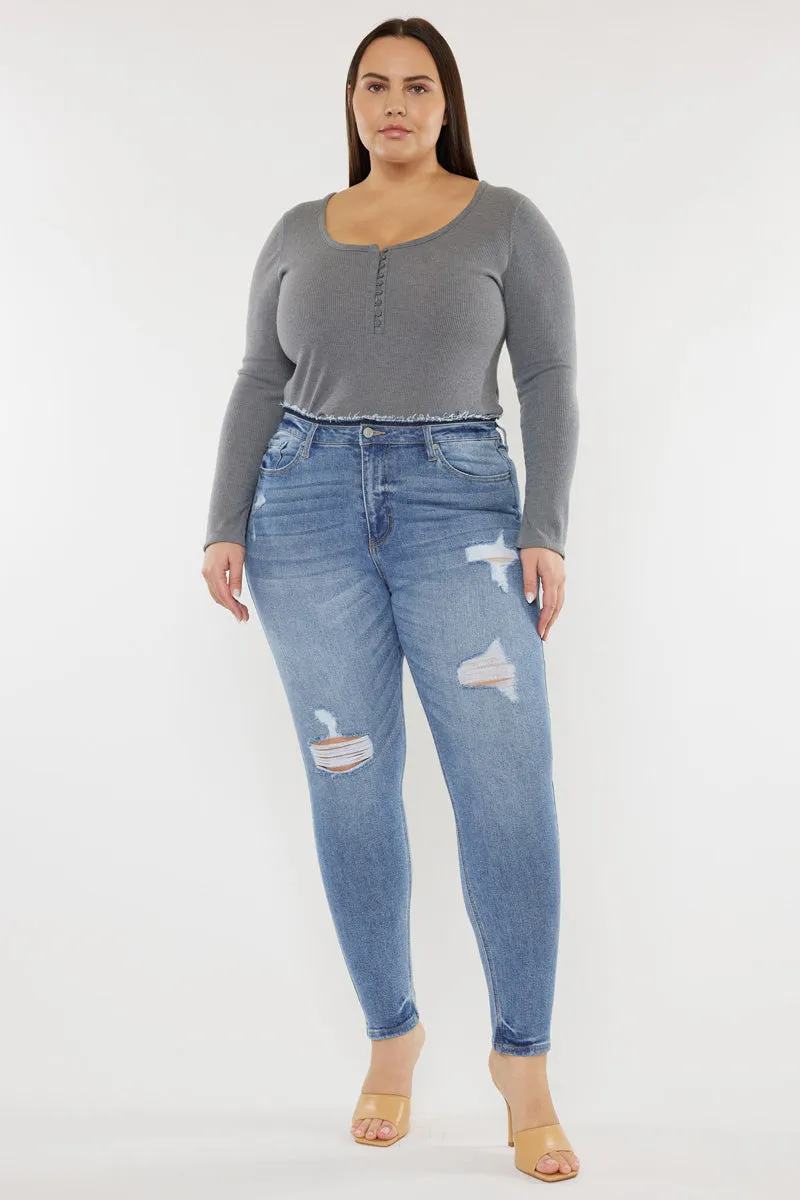 Ivory High Rise Super Skinny (Plus Size) sold by Kan Can