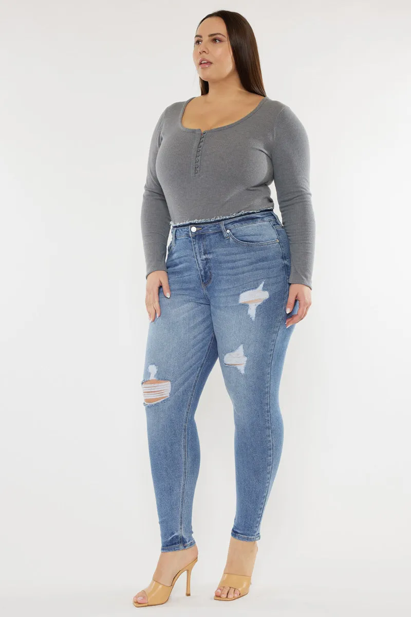 Ivory High Rise Super Skinny (Plus Size) sold by Kan Can product image thumbnail 5