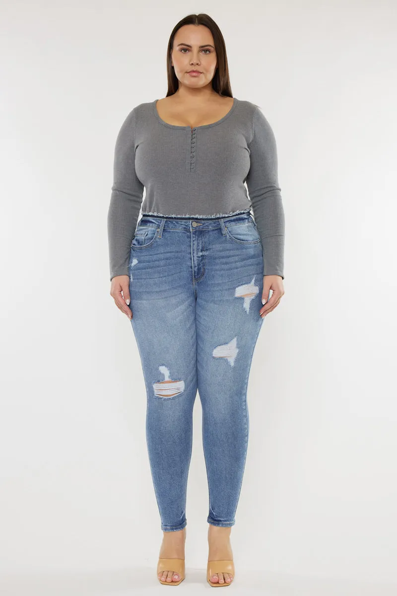 Ivory High Rise Super Skinny (Plus Size) sold by Kan Can product image thumbnail 3