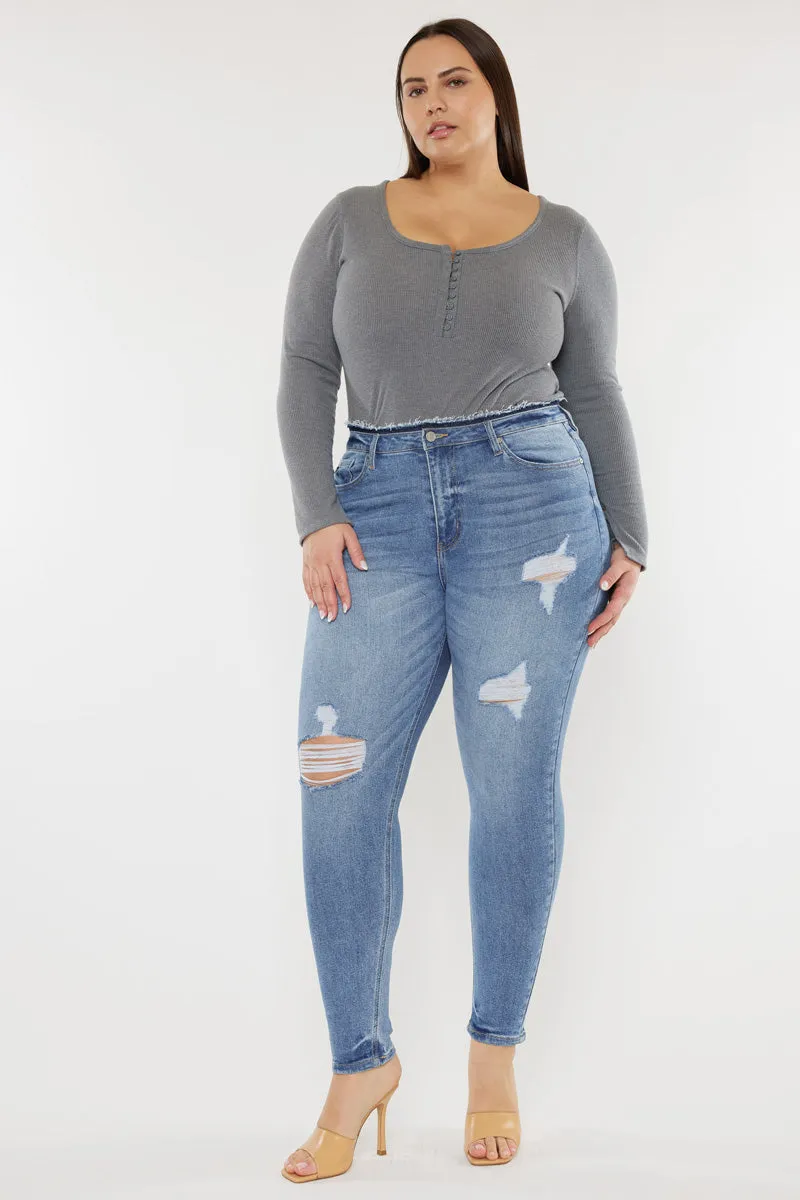 Ivory High Rise Super Skinny (Plus Size) sold by Kan Can product image thumbnail 4