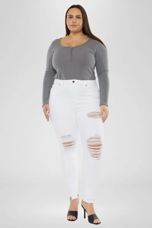 Kristy High Rise Slim Straight (Plus Size) made by Kan Can