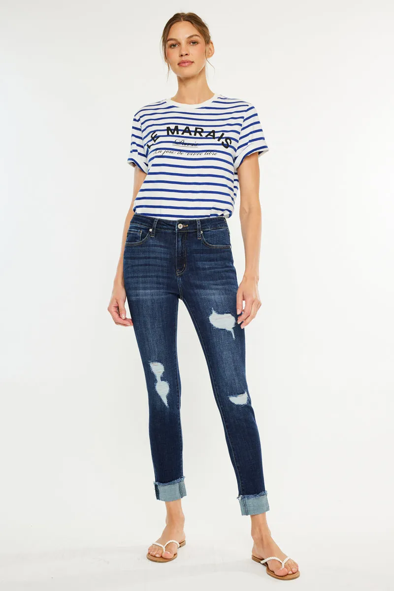 Judith High Rise Ankle Skinny sold by Kan Can