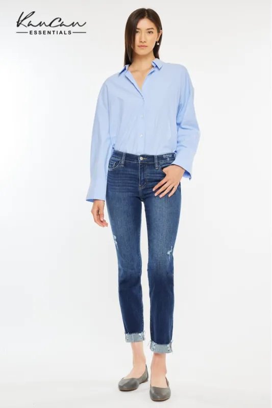 Emely Essentials Mid Rise Slim Straight Jeans – Stretch Denim made by Kan Can