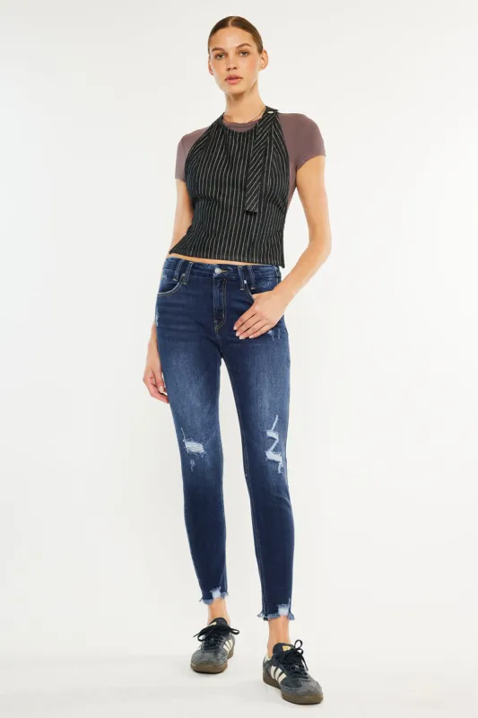 Fiora Mid Rise Ankle Skinny made by Kan Can