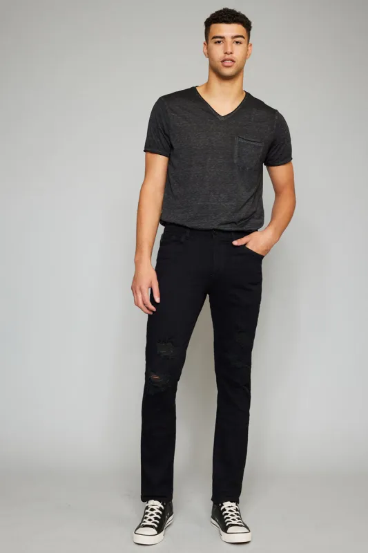 Henry Black Distressed Regular Skinny - Men sold by Kan Can