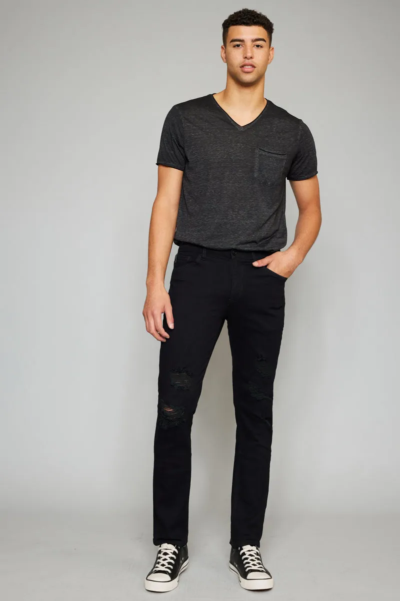 Henry Black Distressed Regular Skinny - Men sold by Kan Can