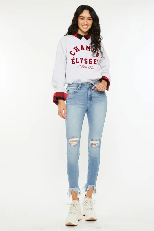 Delilah High Rise Ankle Skinny sold by Kan Can