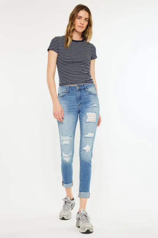 Caroline Mid Rise Ankle Skinny sold by Kan Can