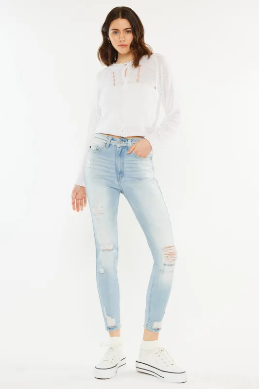 Dakota Ultra High Rise Ankle Skinny sold by Kan Can