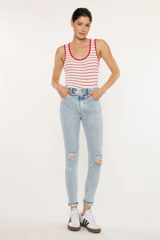 Kendall High Rise Ankle Skinny sold by Kan Can
