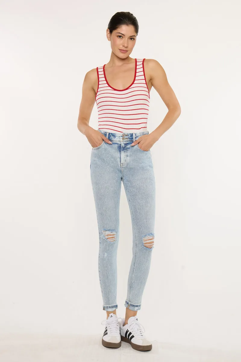 Kendall High Rise Ankle Skinny sold by Kan Can