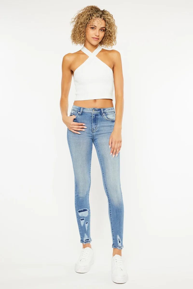 Jenna Mid Rise Ankle Skinny sold by Kan Can