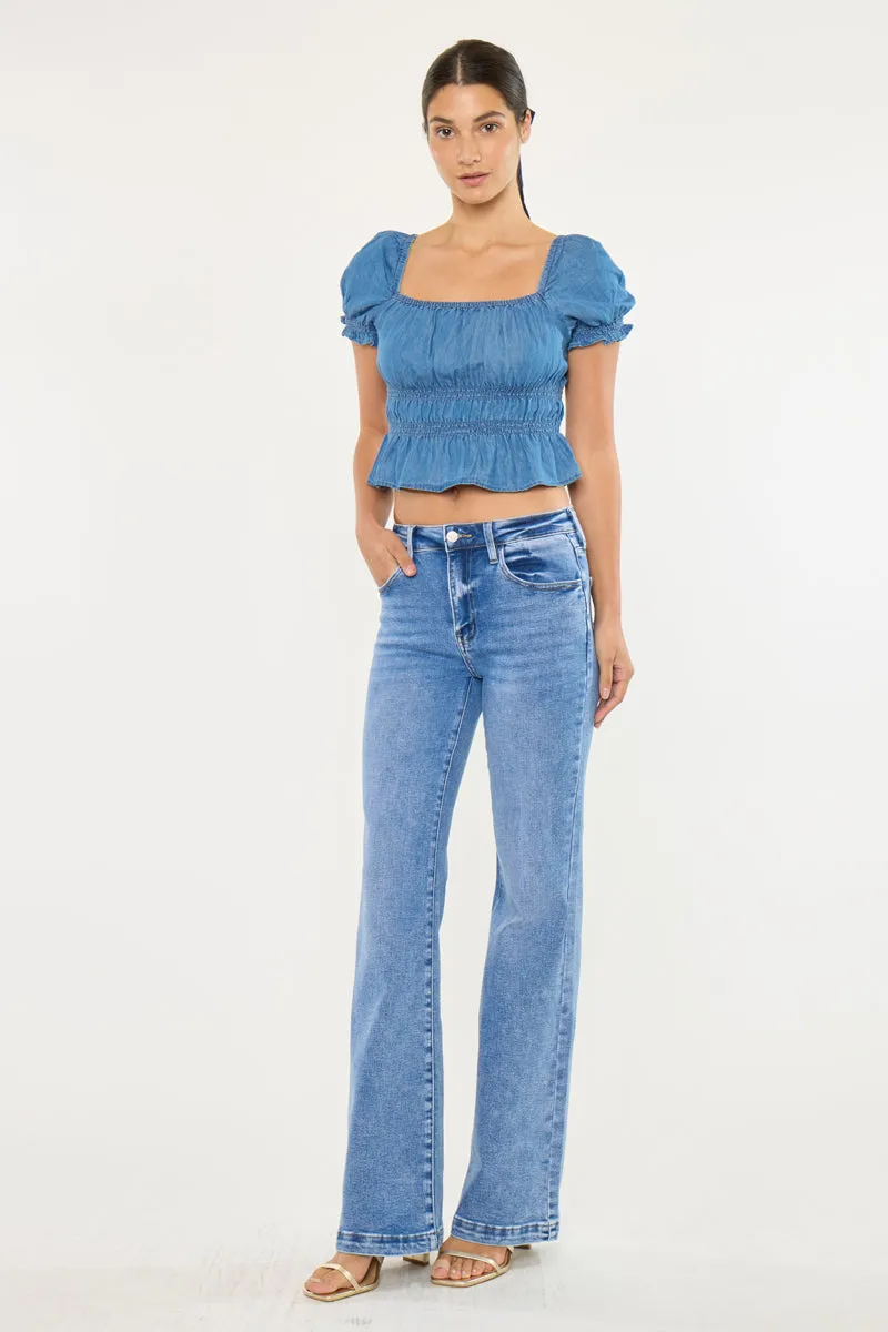 Avonlea High Rise Wide Flare Jeans – Stretch Denim sold by Kan Can product image thumbnail 4