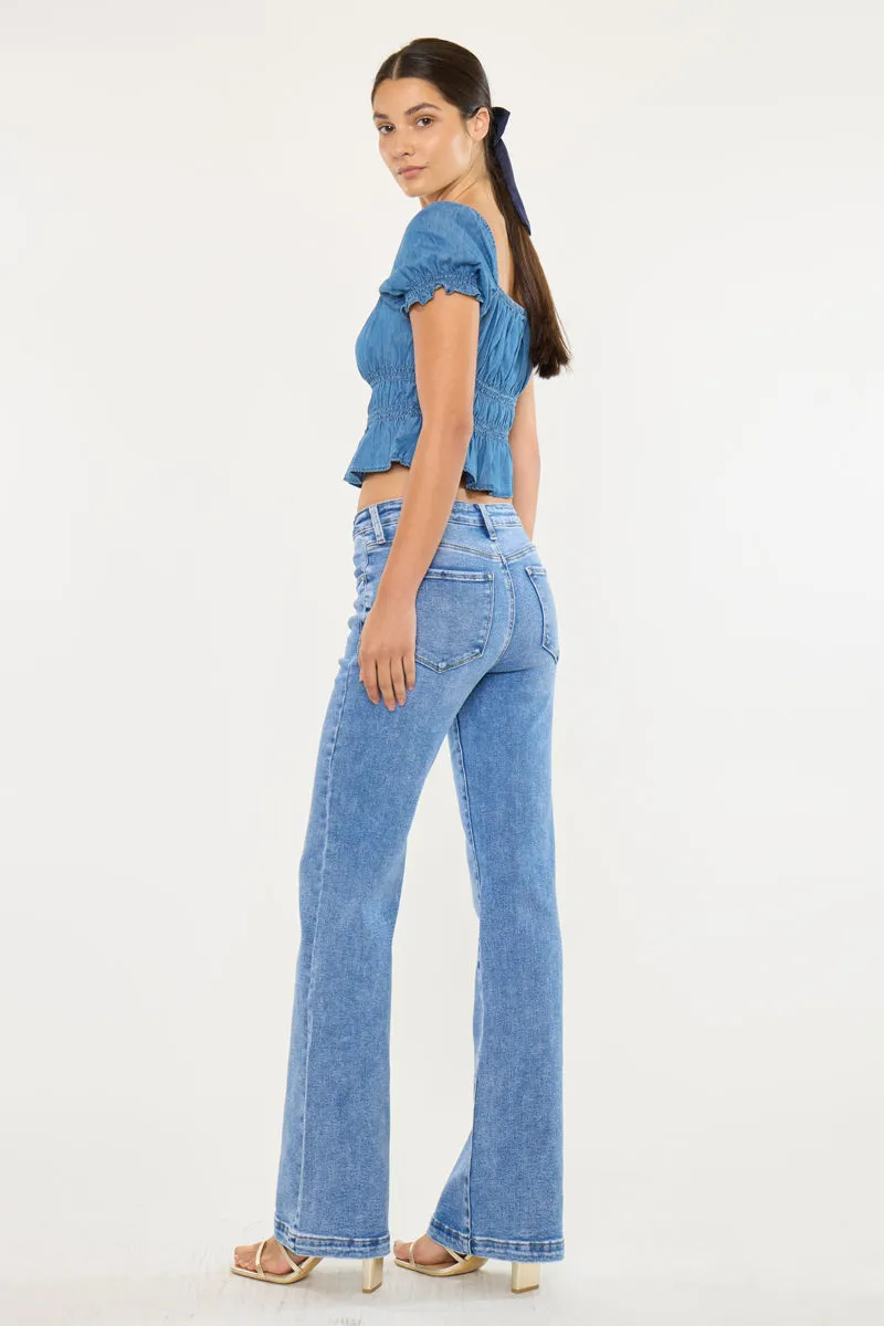 Avonlea High Rise Wide Flare Jeans – Stretch Denim sold by Kan Can product image thumbnail 2