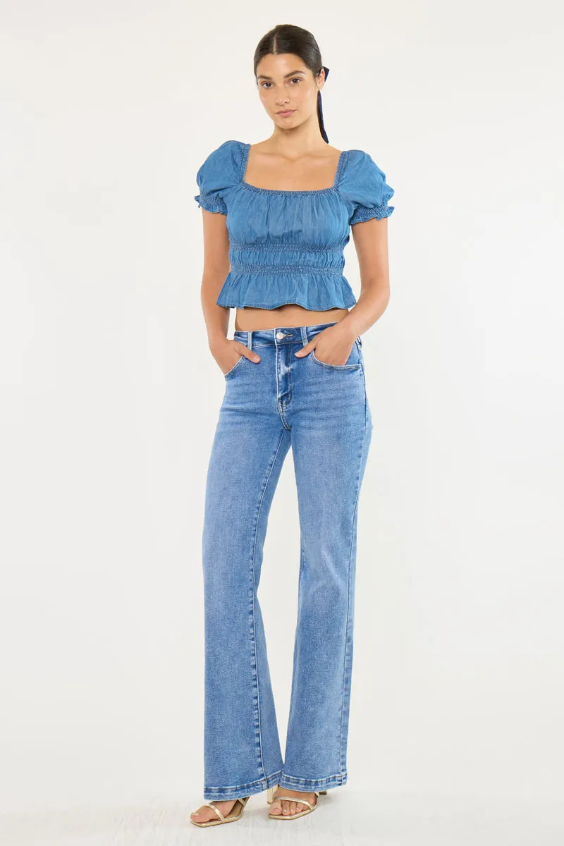 Avonlea High Rise Wide Flare Jeans – Stretch Denim sold by Kan Can product image thumbnail 3