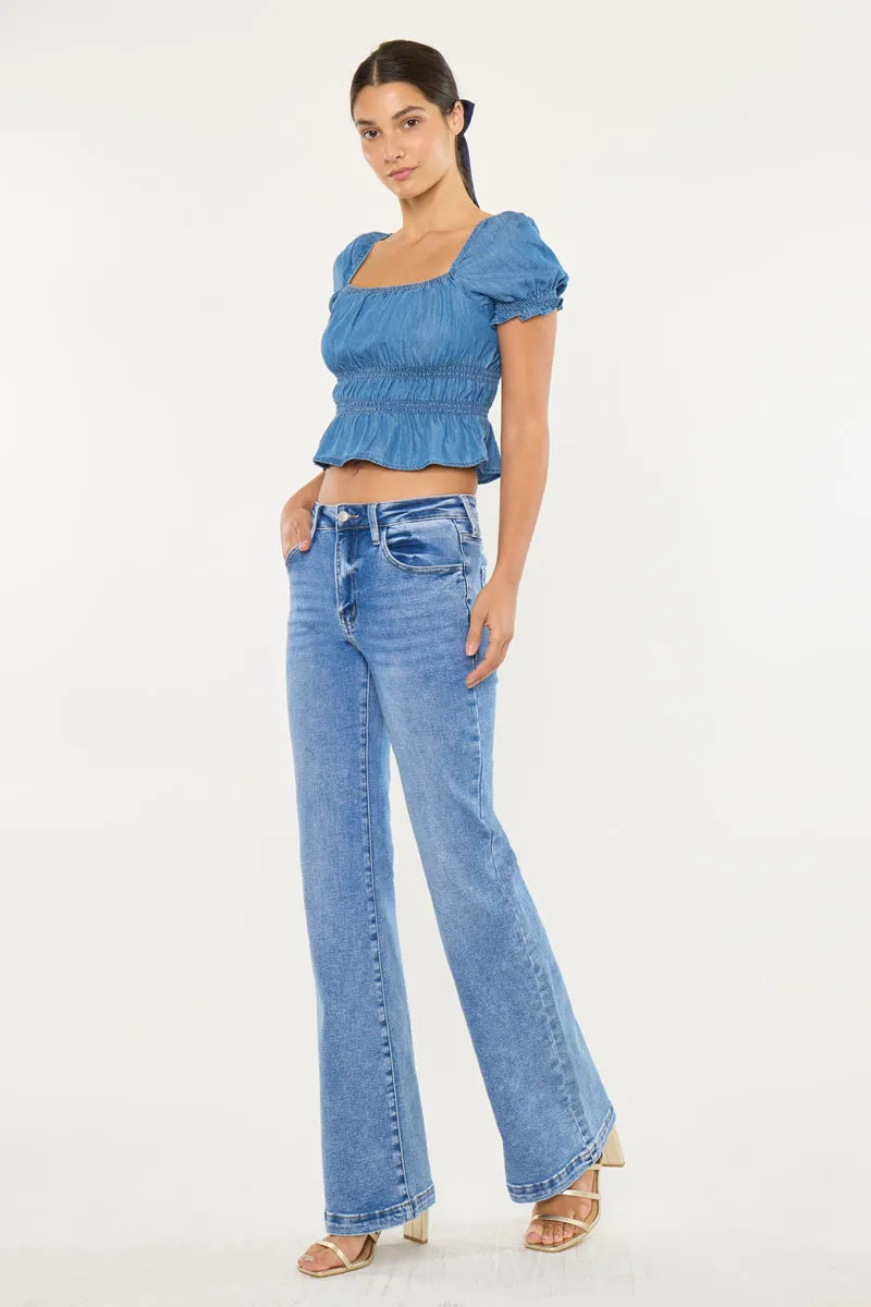 Avonlea High Rise Wide Flare Jeans – Stretch Denim sold by Kan Can product image thumbnail 5