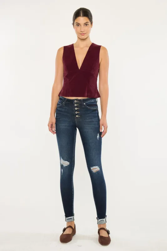 Norah High Rise Ankle Skinny made by Kan Can