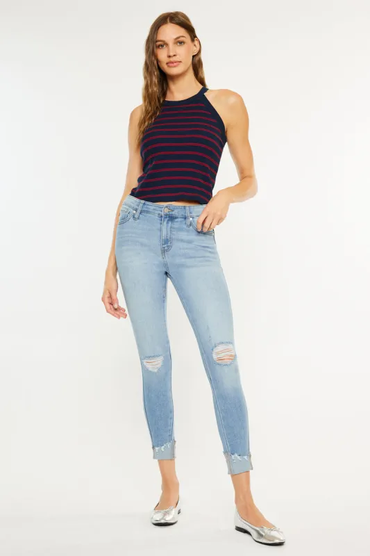 Fleur Mid Rise Ankle Skinny sold by Kan Can