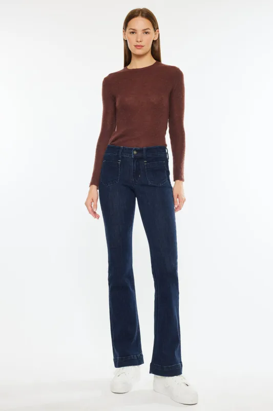 Star Mid Rise Bootcut Jeans with Stretch Fit made by Kan Can