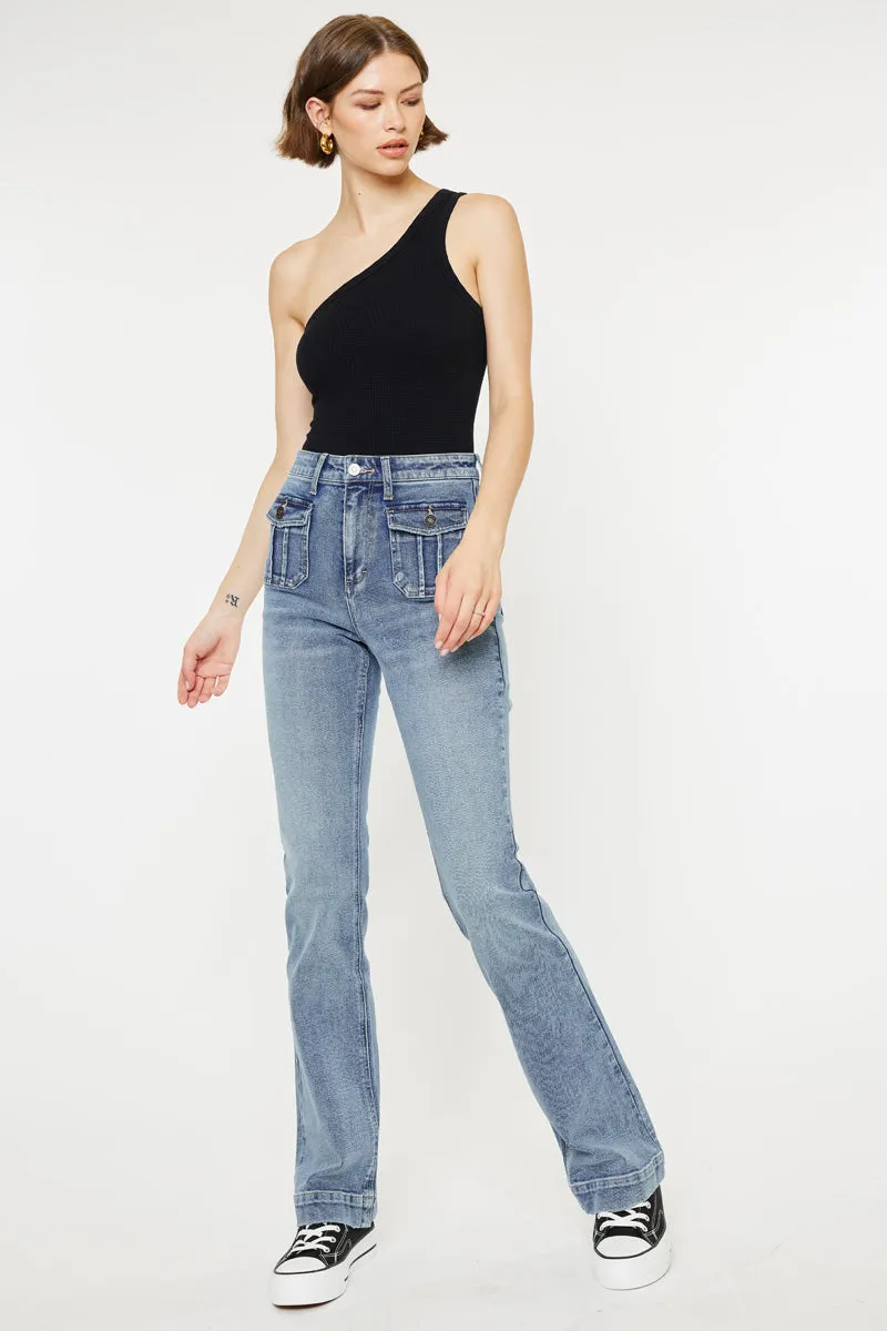 Carrie High Rise Bootcut – Vintage Wash Comfort Stretch Jeans sold by Kan Can product image thumbnail 4