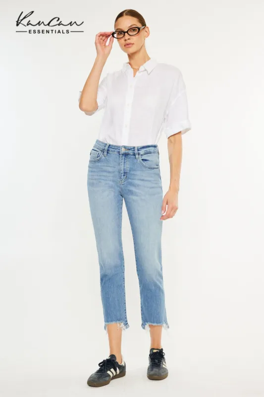 Angela Essentials High Rise Slim Crop Straight sold by Kan Can