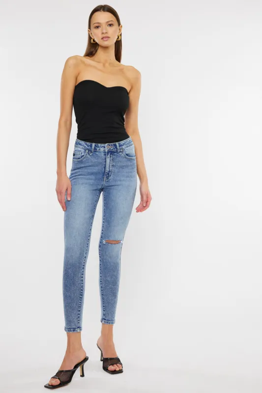 Vincity High Rise Ankle Skinny Jeans sold by Kan Can