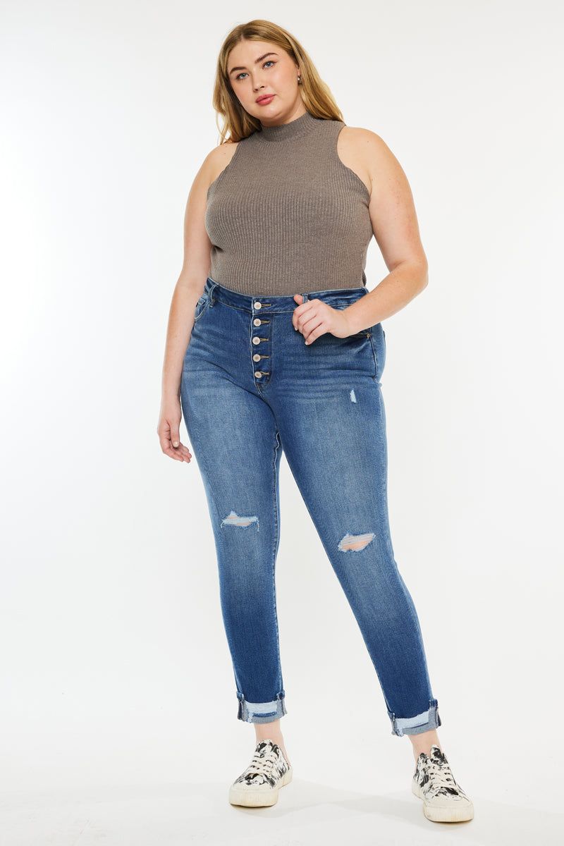 Dorah High Rise Ankle Skinny Jeans (Plus Size) sold by Kan Can
