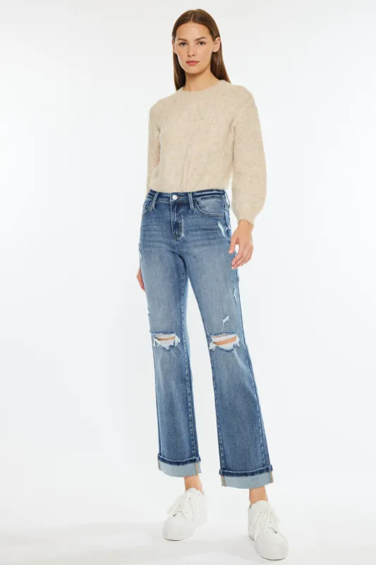 Carrie Essentials Mid Rise True Straight Leg Jeans made by Kan Can