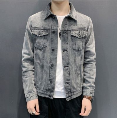 Men jean Jacket Hole Retro fashion spring autumn sold by Kan Can