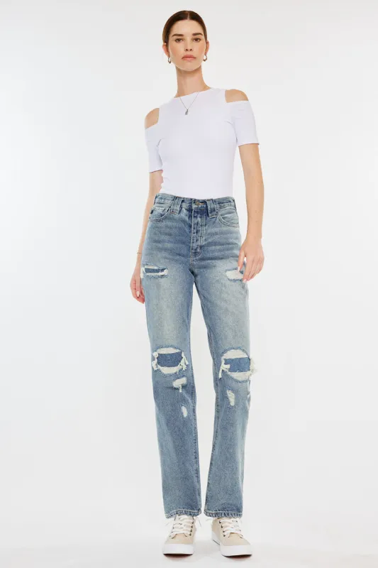 Karine Ultra High Rise 90's Straight Leg Jeans sold by Kan Can