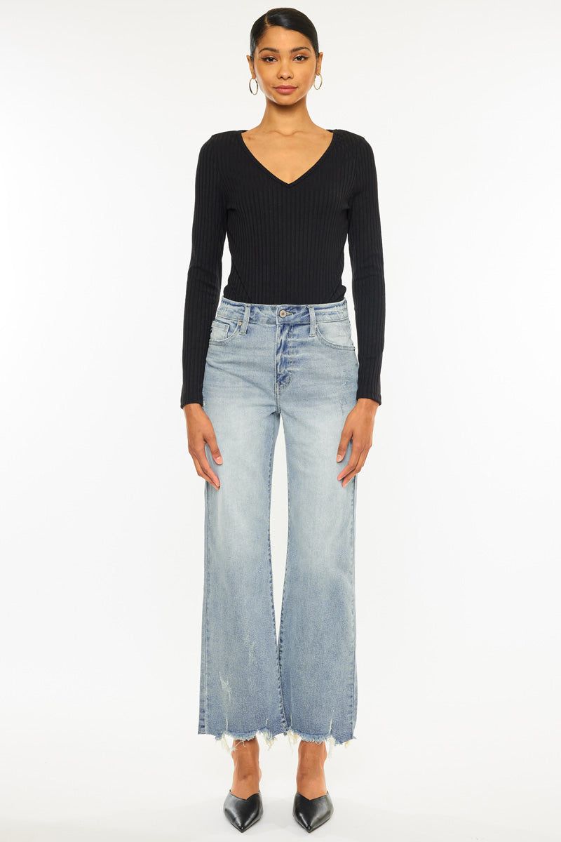 Violet High Rise Slim Wide Leg Jeans sold by Kan Can product image thumbnail 4