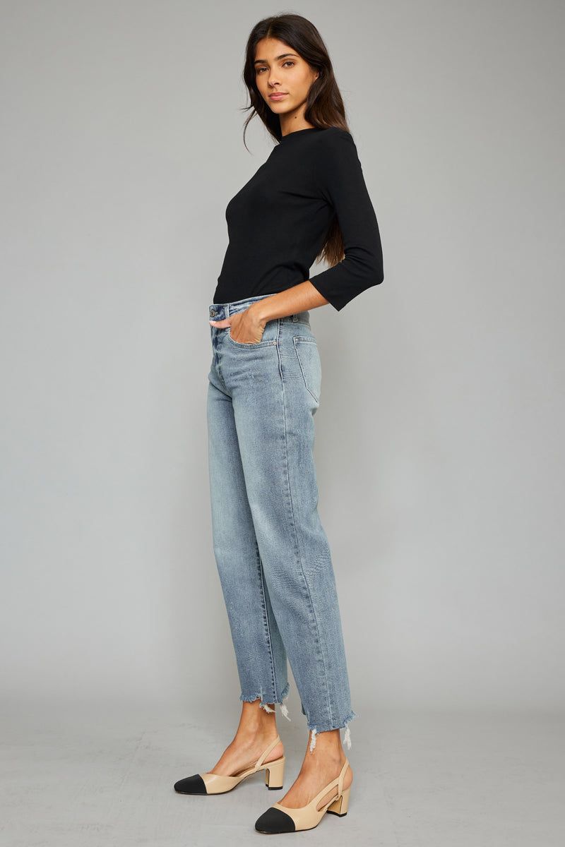 Violet High Rise Slim Wide Leg Jeans sold by Kan Can product image thumbnail 5