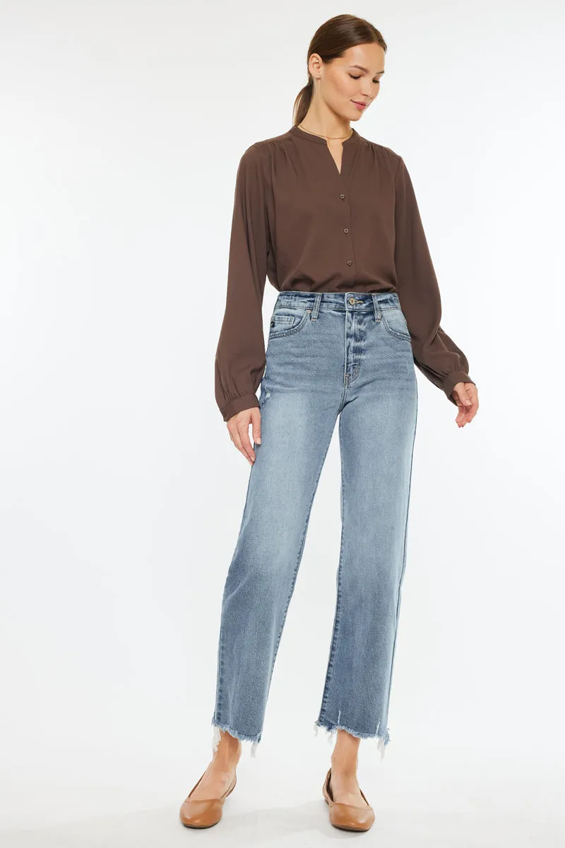 Violet High Rise Slim Wide Leg Jeans sold by Kan Can product image thumbnail 4