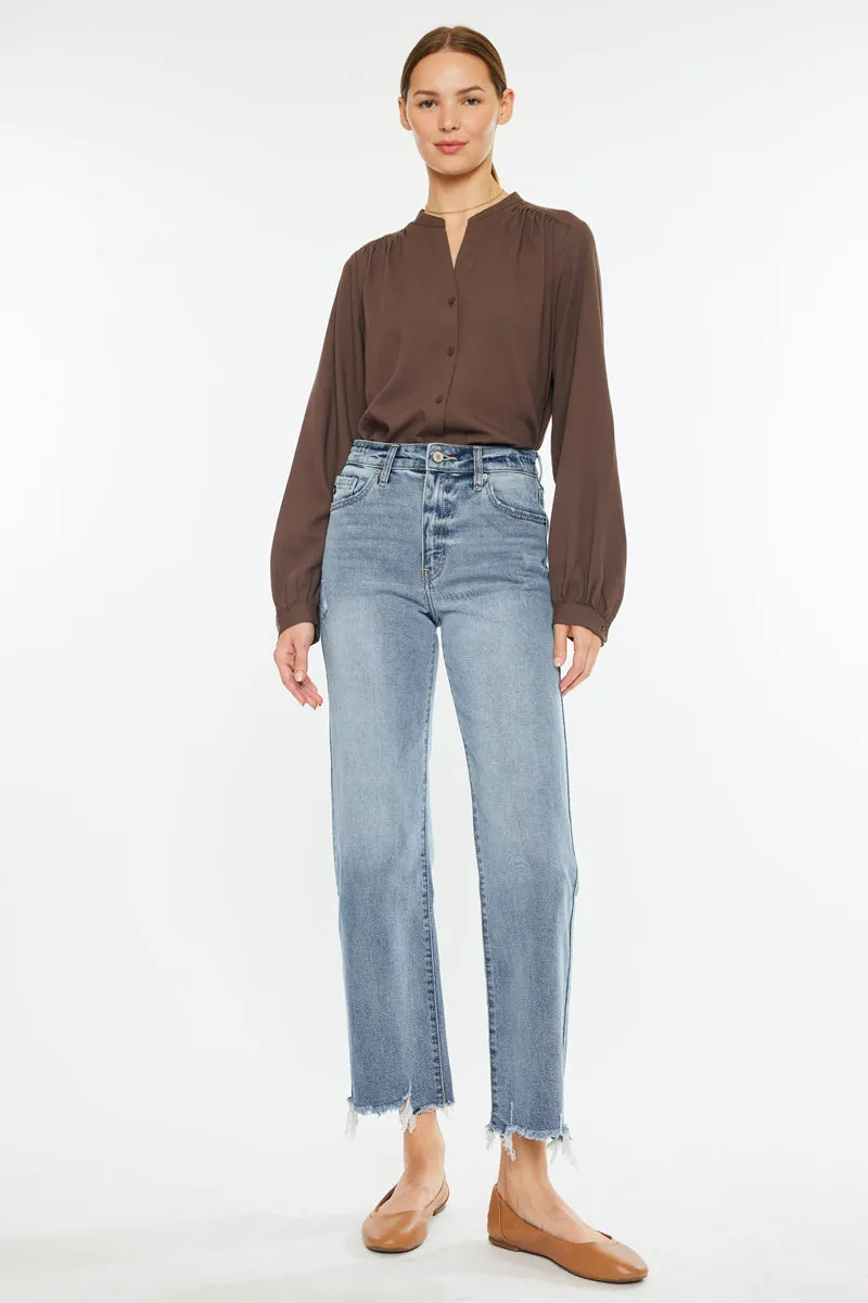 Violet High Rise Slim Wide Leg Jeans sold by Kan Can
