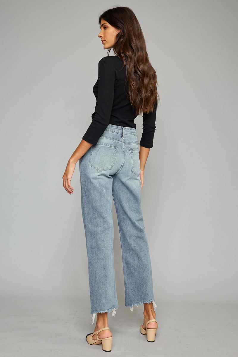 Violet High Rise Slim Wide Leg Jeans sold by Kan Can product image thumbnail 2