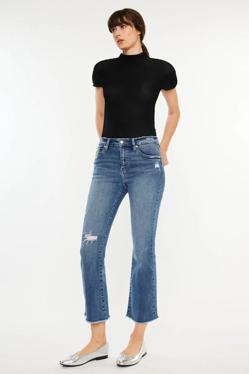 Honey Essentials High Rise Cropped Bootcut Jeans sold by Kan Can