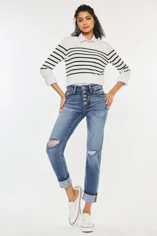 Emmett High Rise Skinny Straight Leg Jeans sold by Kan Can