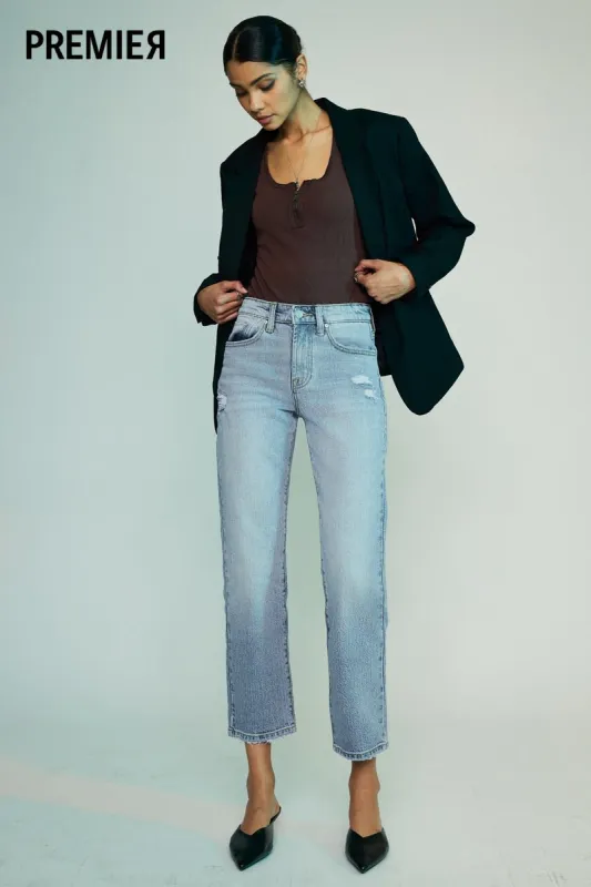 Chantel Premier High Rise Ankle Straight Leg Jeans sold by Kan Can