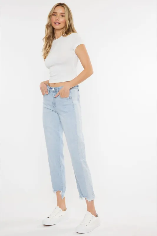 Erin High Rise Slim Straight Jeans sold by Kan Can