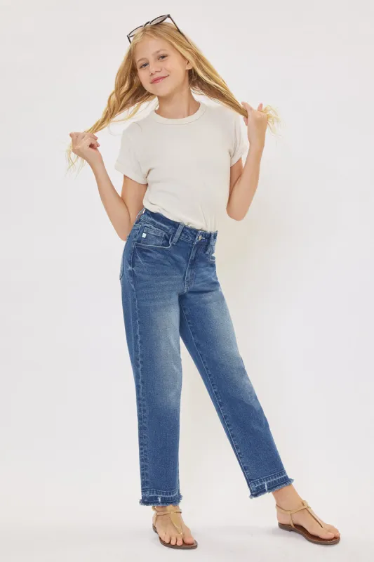 Royal High Rise Mini Straight Leg Kid Jeans sold by Kan Can