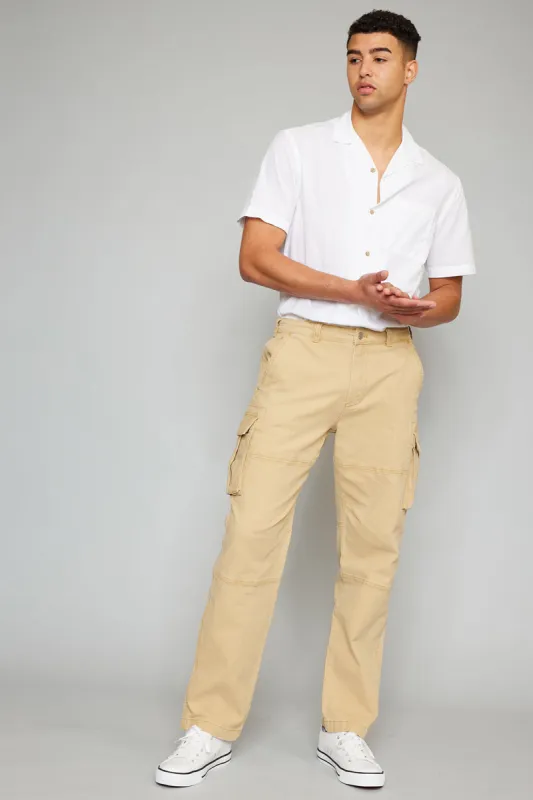 Nelson Camel Relaxed Cargo Pants - Men sold by Kan Can