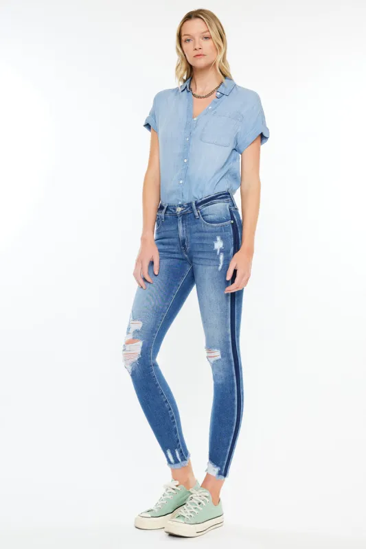 Alora Mid Rise Ankle Skinny sold by Kan Can