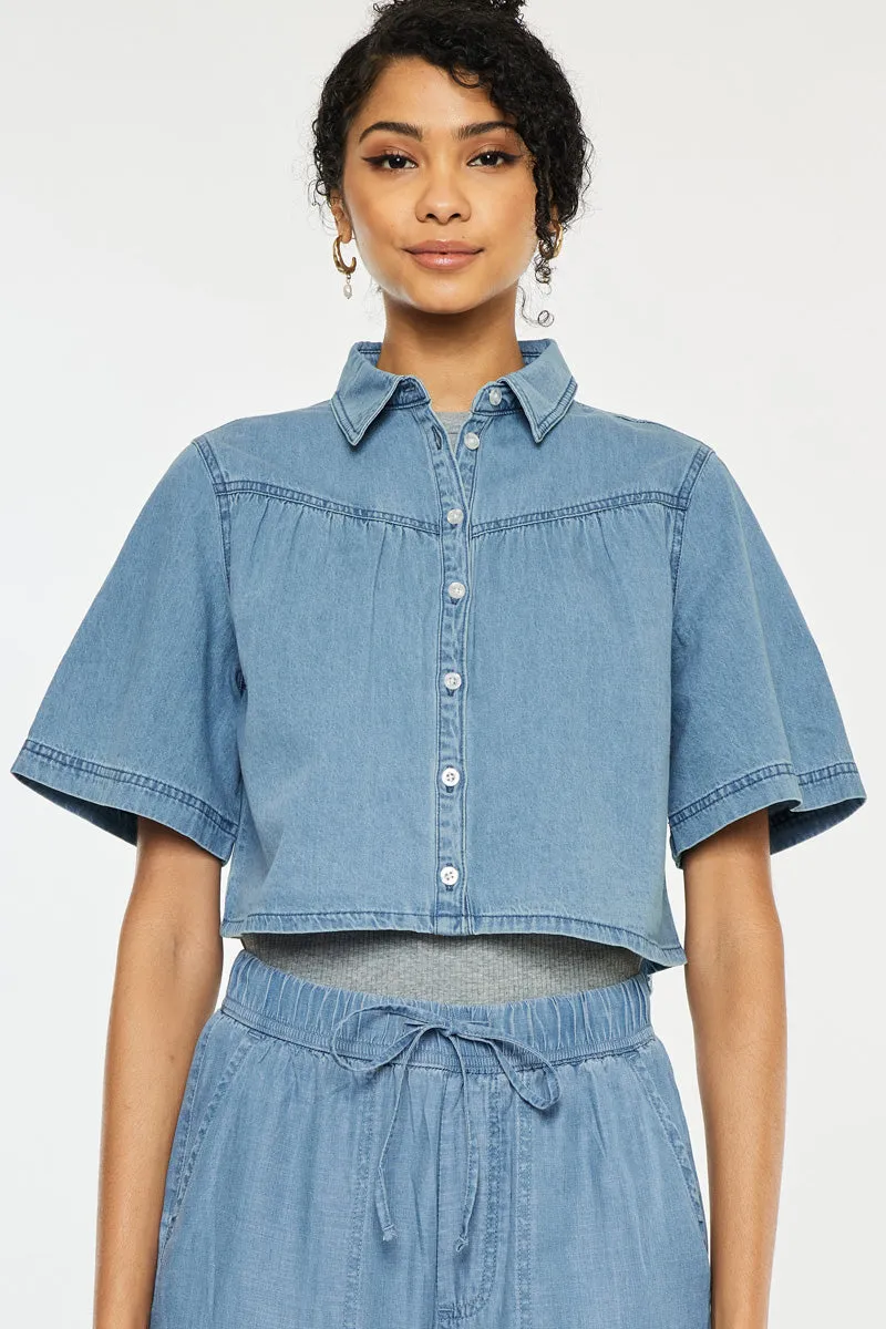 Alannah Sleeve Cropped Shirt sold by Kan Can product image thumbnail 4