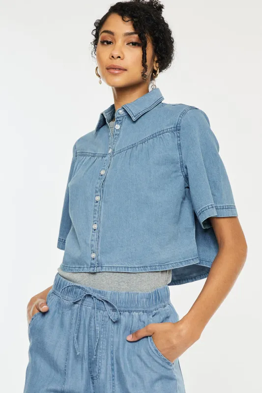 Alannah Sleeve Cropped Shirt sold by Kan Can